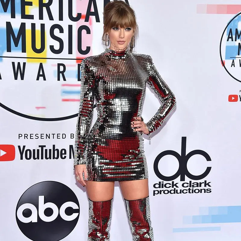 Vestido Ajustado de Manga Larga