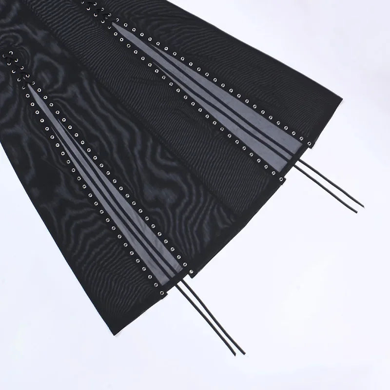 Falda Larga Transparente con Aberturas