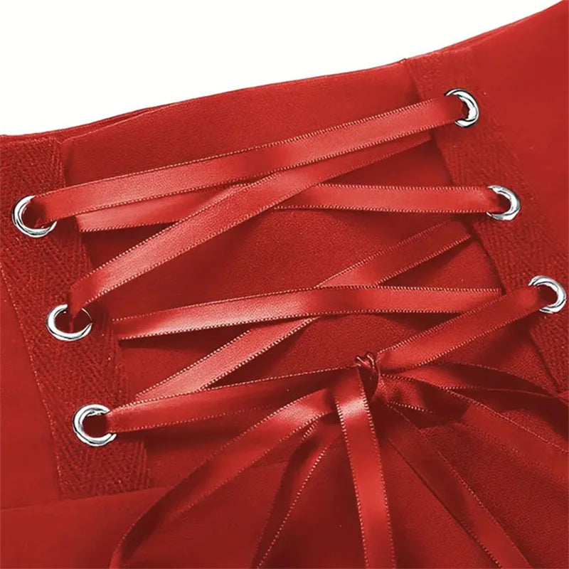 Falda de Talle Alto con Lazada Frontal