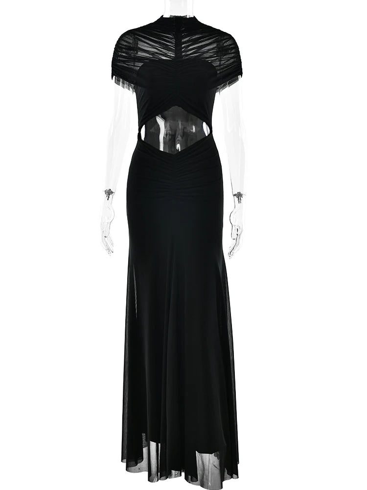 Vestido Largo con Aberturas en la Cintura