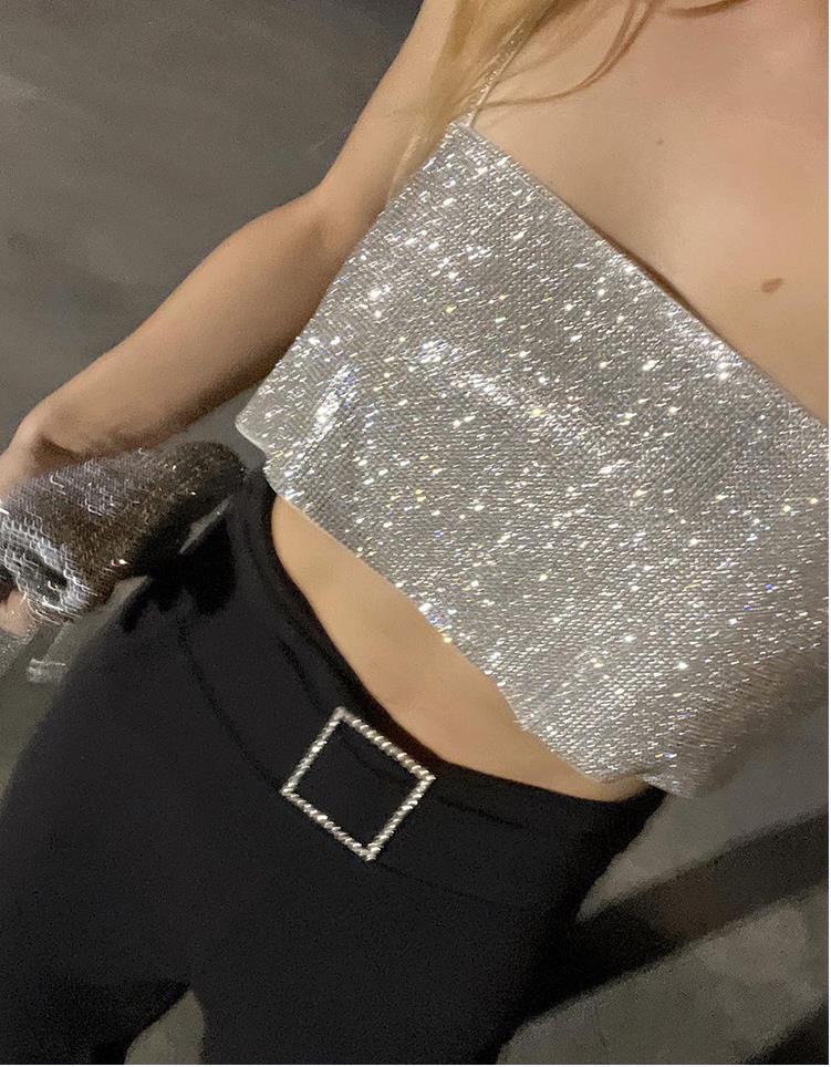 Top con Brillos y Tirantes Finos