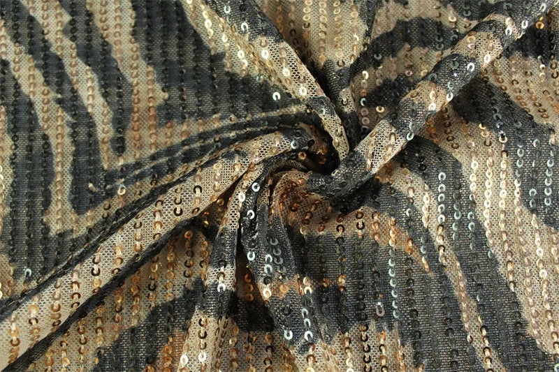 Vestido Largo con Estampado y Lentejuelas