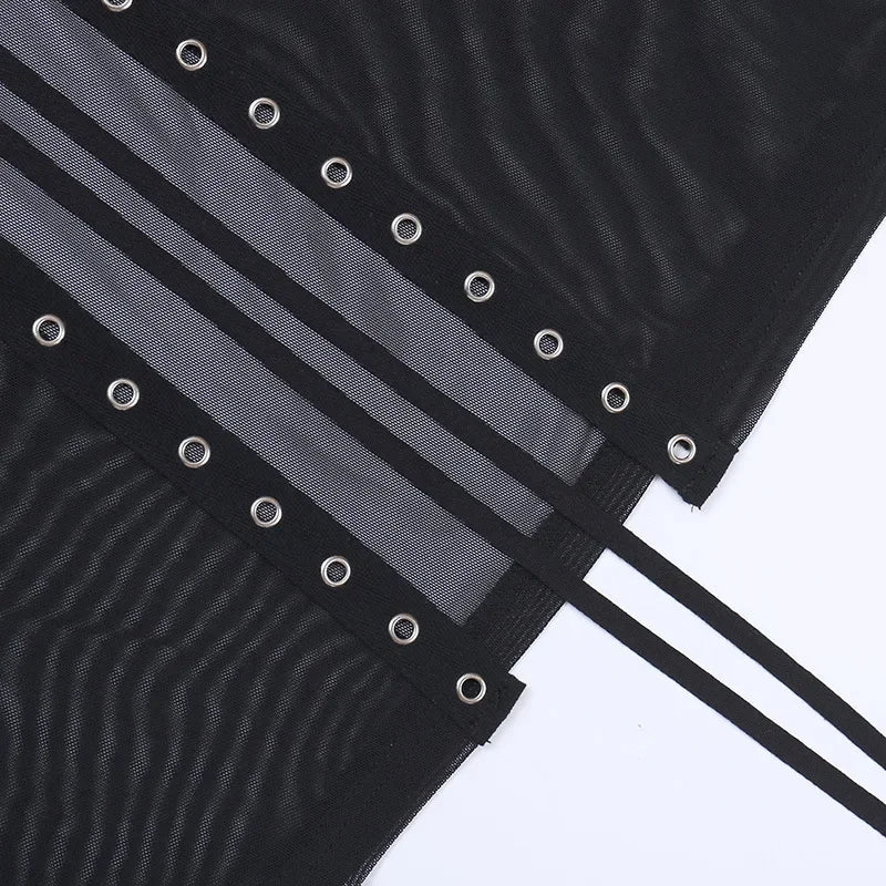 Falda Larga Transparente con Aberturas