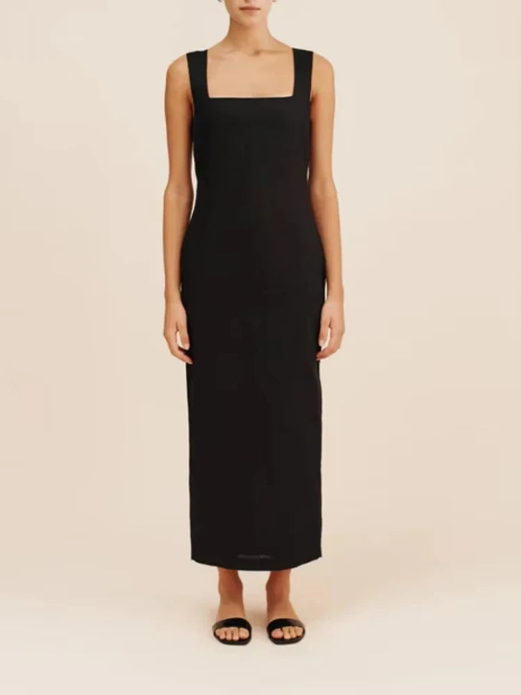 Vestido Midi de Escote Cuadrado