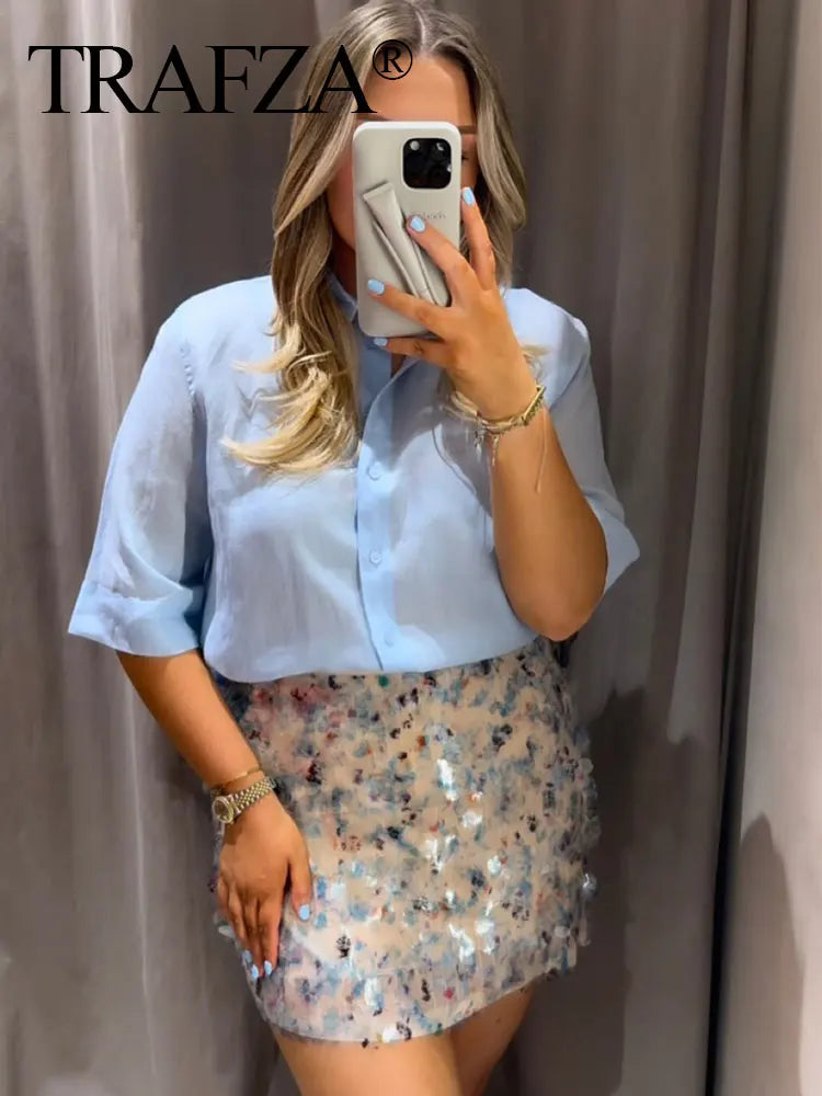 Falda con Lentejuelas Pastel