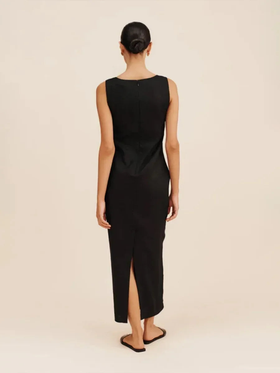 Vestido Midi de Escote Cuadrado