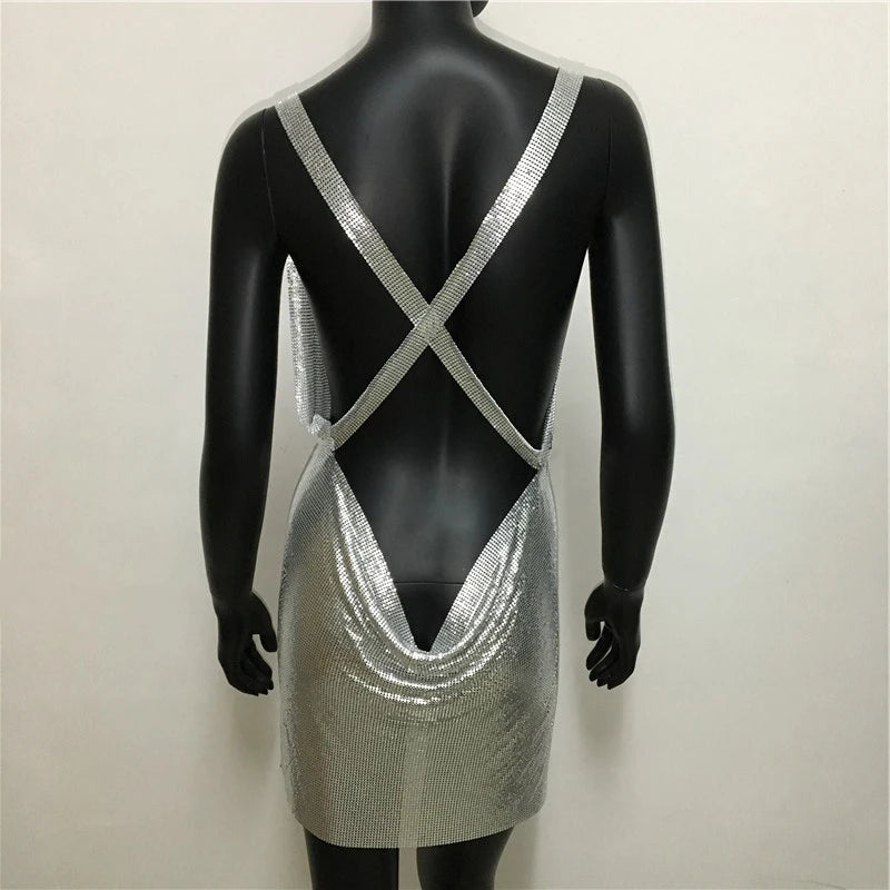 Mini Vestido de Espalda Cruzada