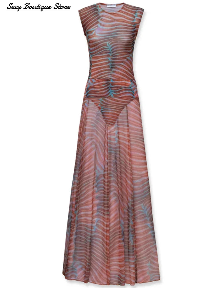 Vestido Estampado de Dos Piezas