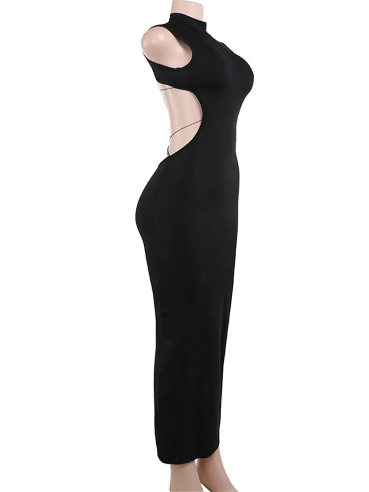 Vestido Largo con Escote en la Espalda