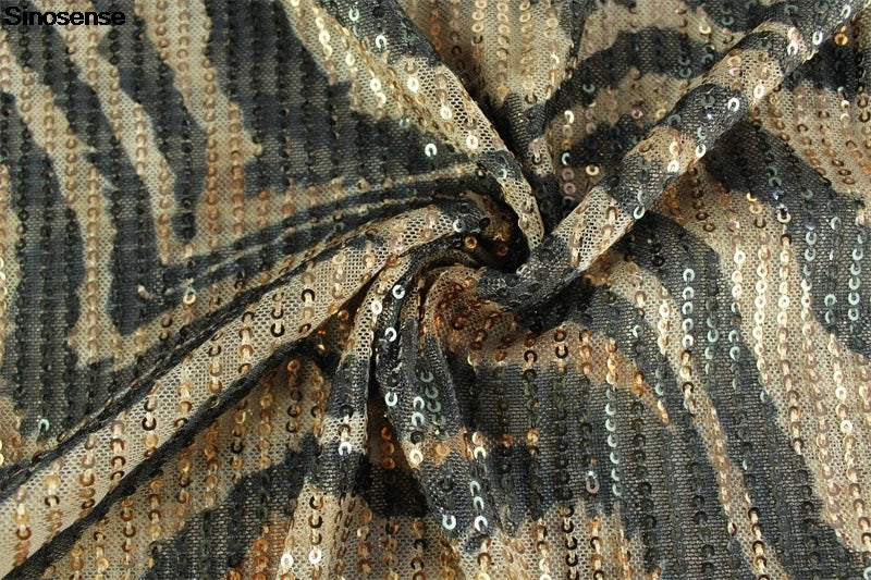 Vestido Largo con Estampado y Lentejuelas