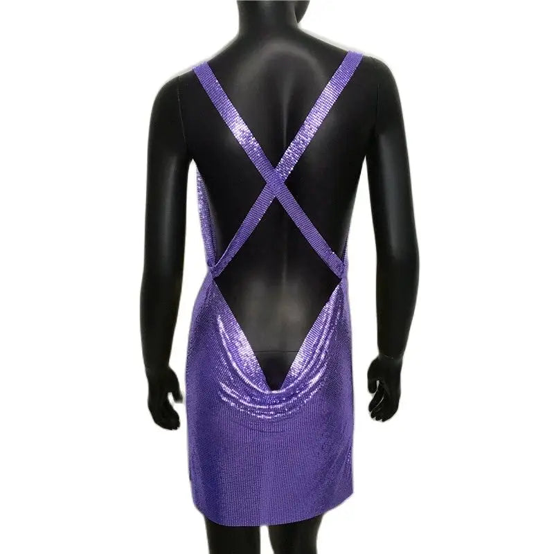 Mini Vestido de Espalda Cruzada