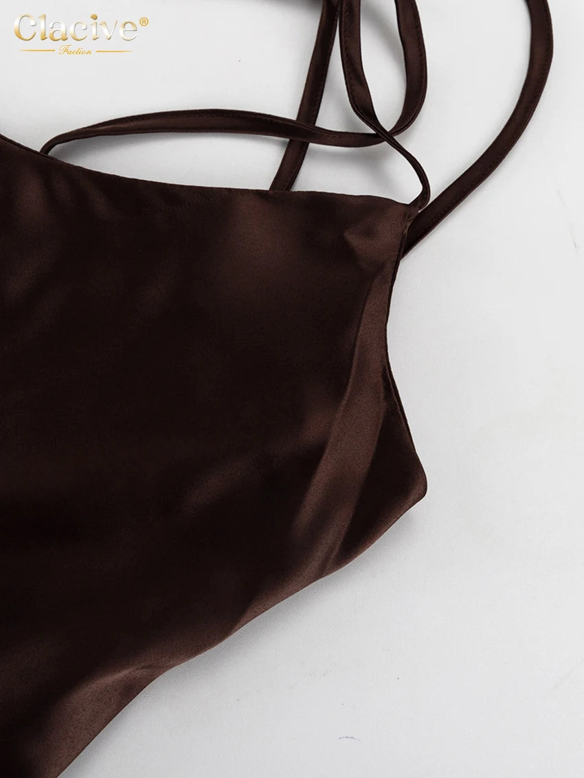 Vestido Largo Marrón