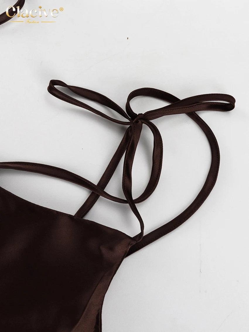 Vestido Largo Marrón