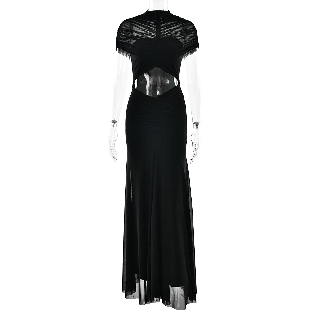 Vestido Largo con Aberturas en la Cintura