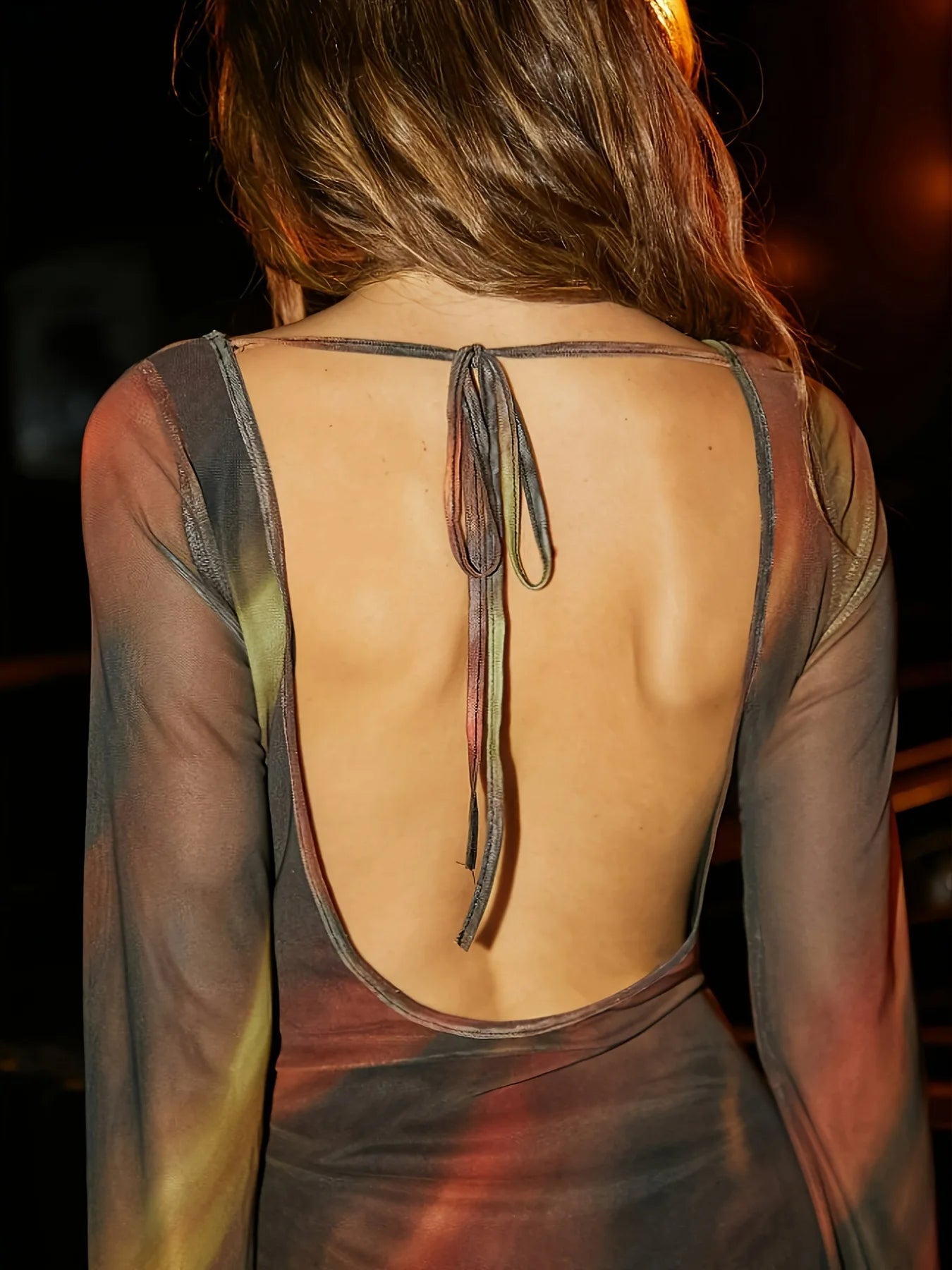 Vestido Estampado con Espalda al Aire