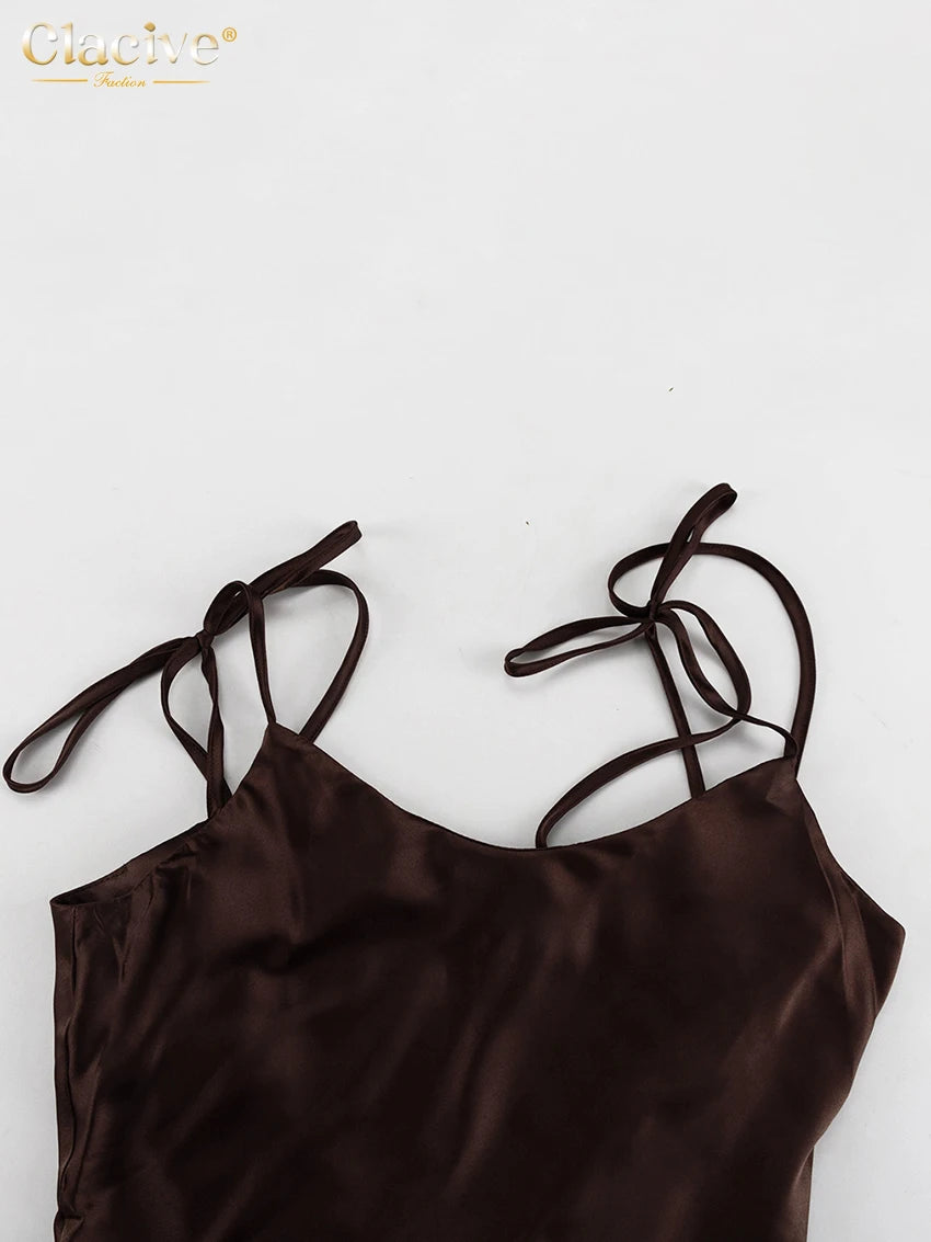 Vestido Largo Marrón