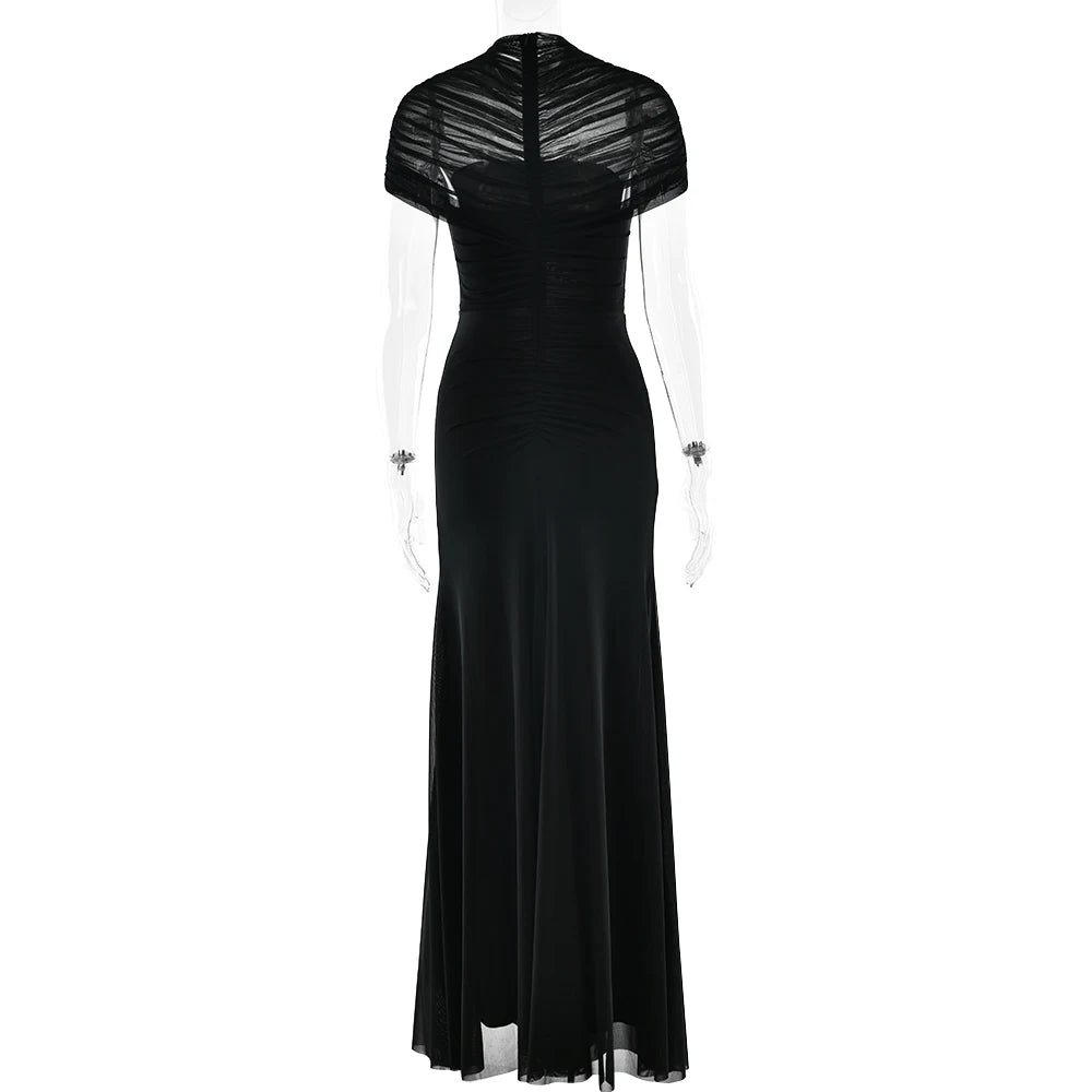 Vestido Largo con Aberturas en la Cintura