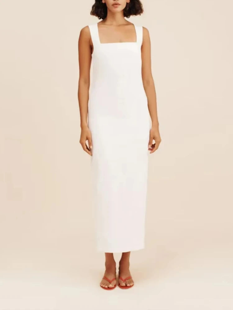 Vestido Midi de Escote Cuadrado