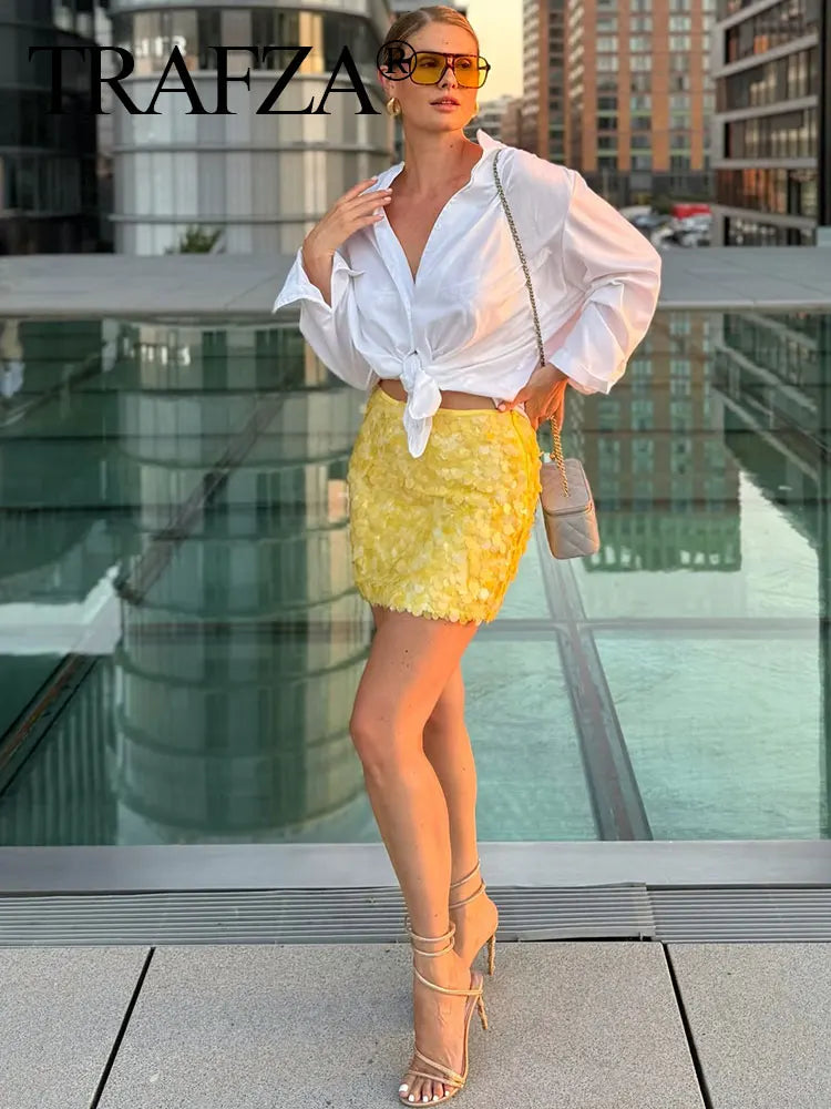 Falda con Lentejuelas Pastel