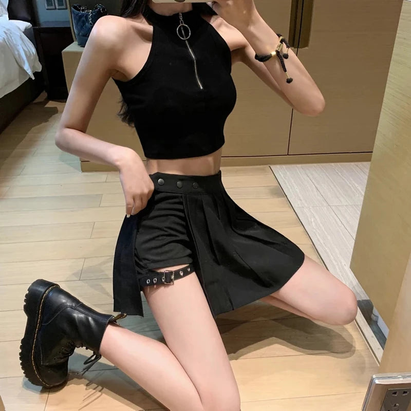 Minifalda Pantalón con Aberturas