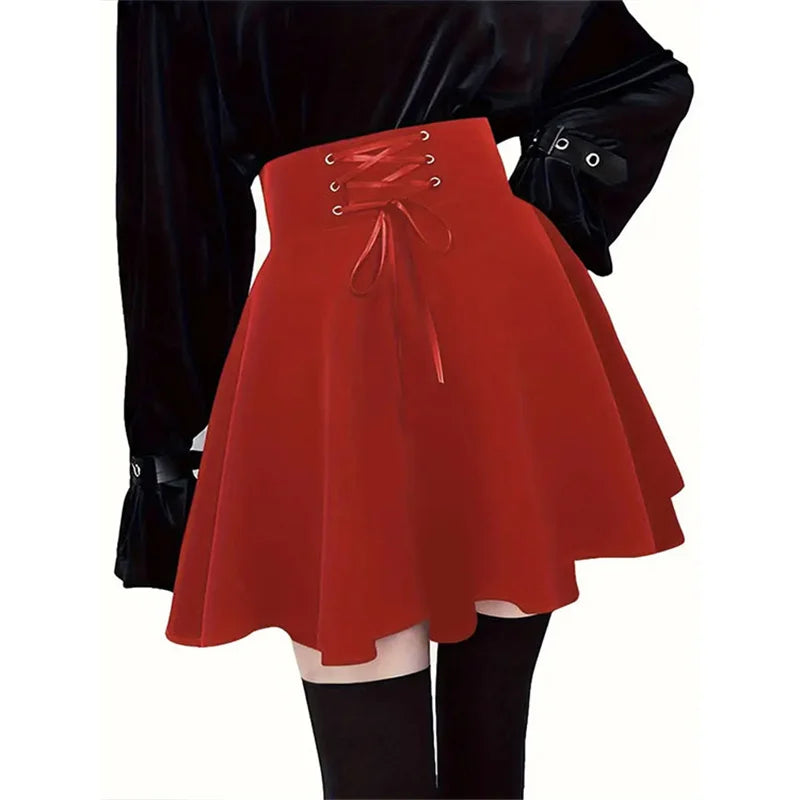 Falda de Talle Alto con Lazada Frontal