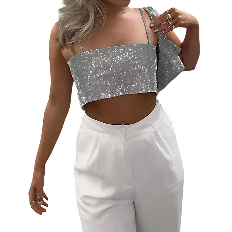 Top con Brillos y Tirantes Finos