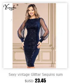 Vestido Brillante Atado al Cuello