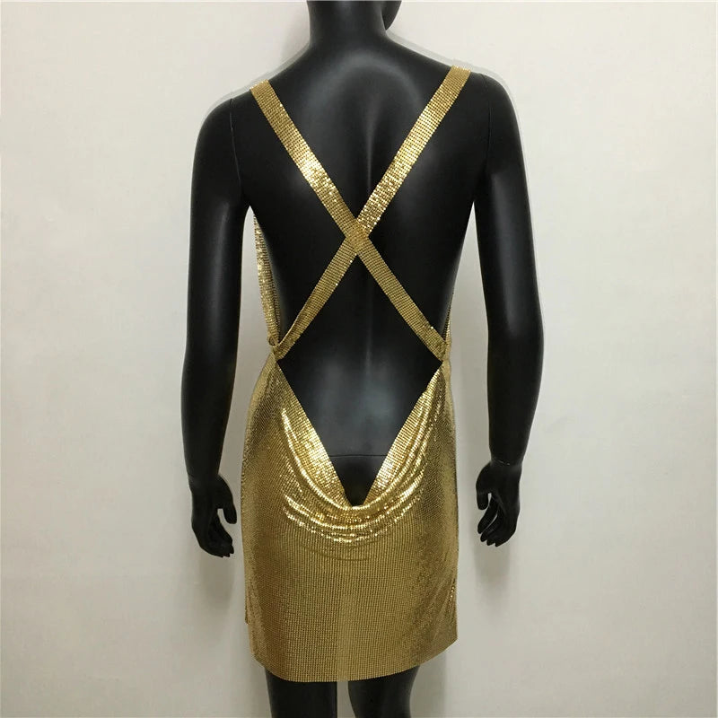 Mini Vestido de Espalda Cruzada
