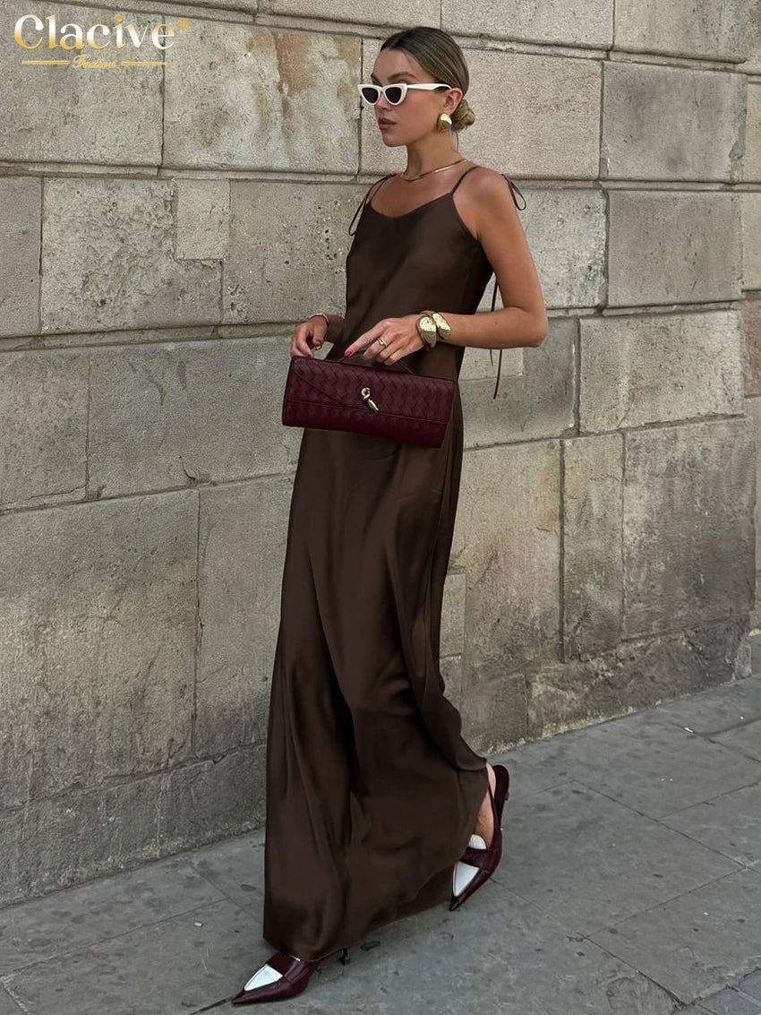 Vestido Largo Marrón