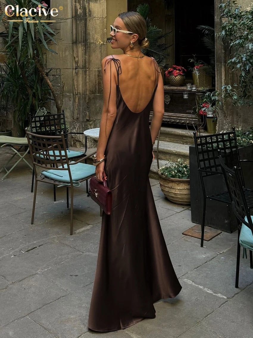Vestido Largo Marrón