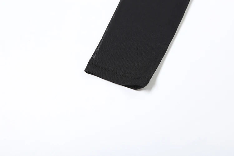 Mono largo negro con transparencias