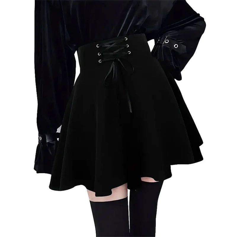 Falda de Talle Alto con Lazada Frontal