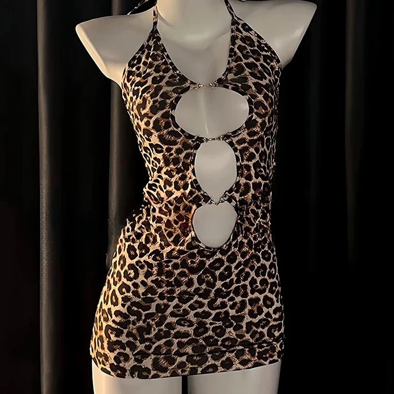 Vestido de Leopardo con Aberturas