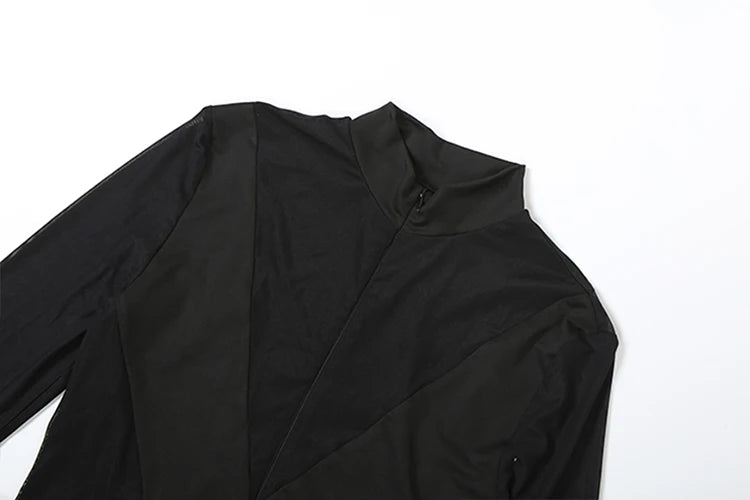 Mono largo negro con transparencias