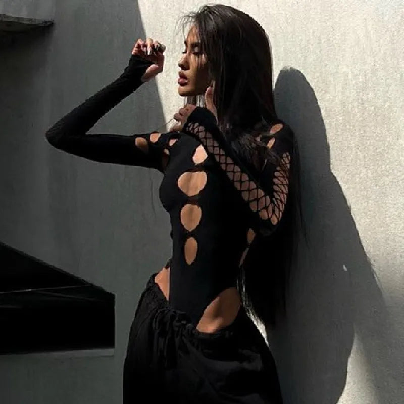 Body con aberturas en pecho y brazos