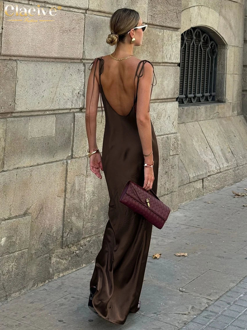 Vestido Largo Marrón