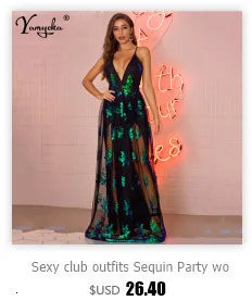 Vestido Brillante Atado al Cuello